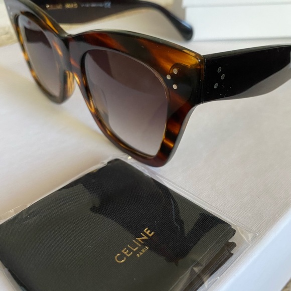 Celine 4004IN 5056K Sunglasses in Shiny Flamed Havana - Picture 5 of 7